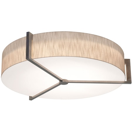 Afx Apex 33in. Medium Base Flush Mount, Weathered Grey Finish, Jute Shade APF3044MBWG-JT